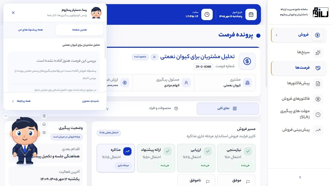 پیشنهاد رسا در پرونده فرصت فروش
